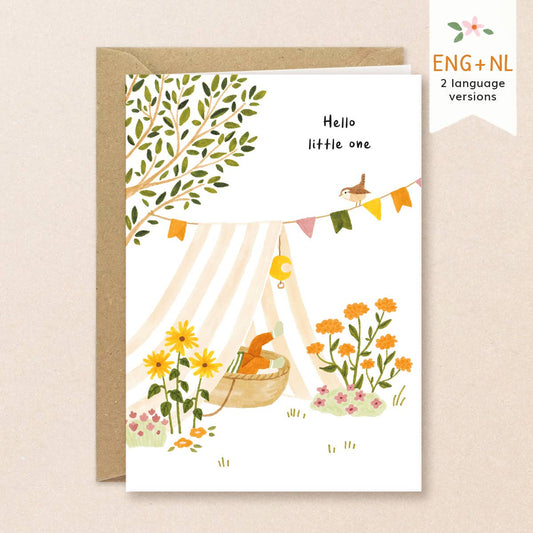Baby card garden - Hello little one: English
