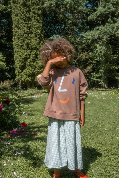 FACE SWEATSHIRT: Brown / 1-2Y