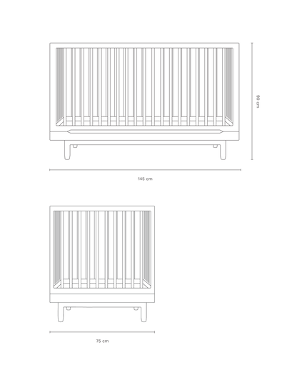 Pure Oak Wood Evolutive Crib Natural – Nobodinoz