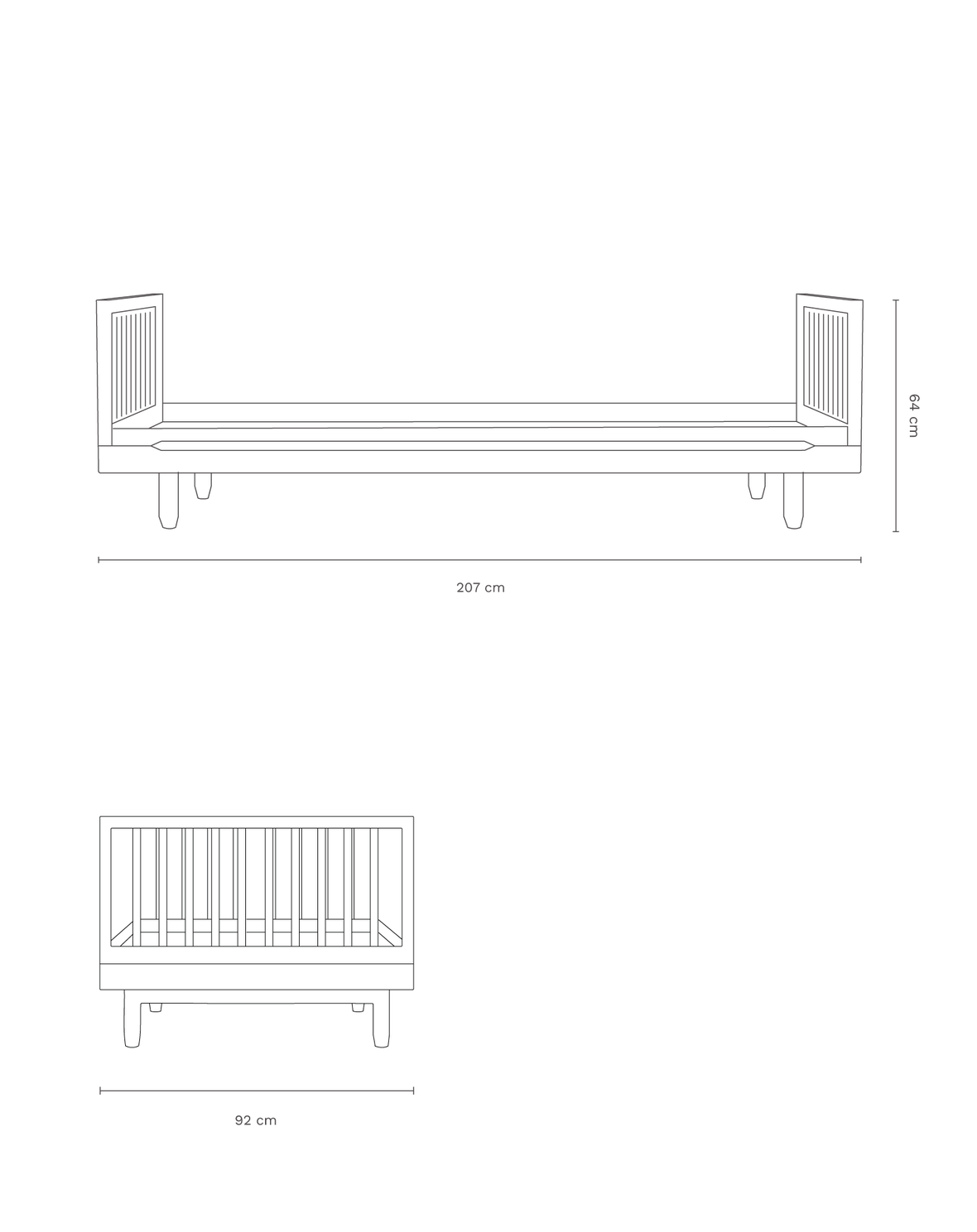Pure Oak Wood Single Bed Natural – Nobodinoz