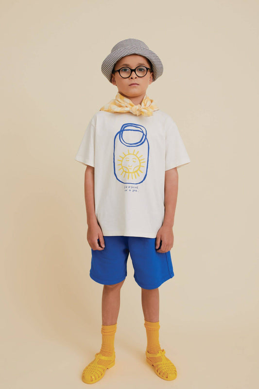 ORGANIC COTTON OVERSIZED BLUE SWEATSHORTS