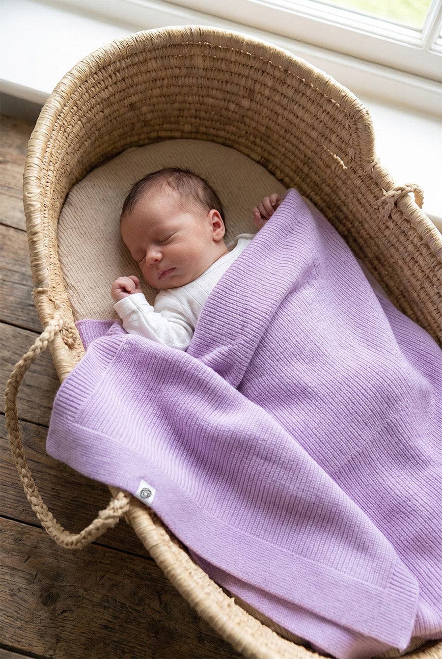 Wool Baby/Kids' Knitted Blanket - Merino Wool - Syringa: 70 x 95 cm
