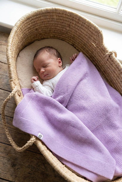 Wool Baby/Kids' Knitted Blanket - Merino Wool - Syringa: 70 x 95 cm