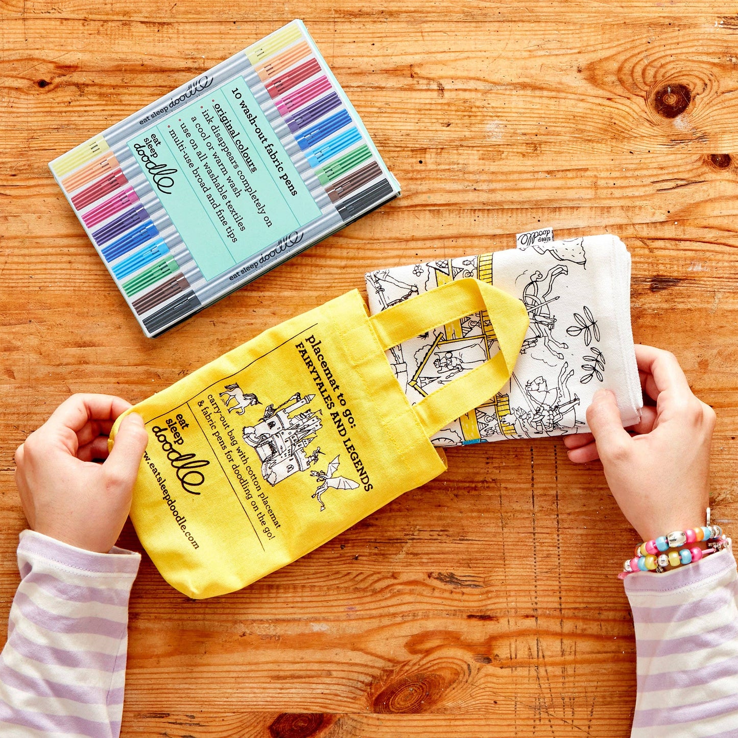 Fairytale Colour-In Cotton Placemat with Washable Pens