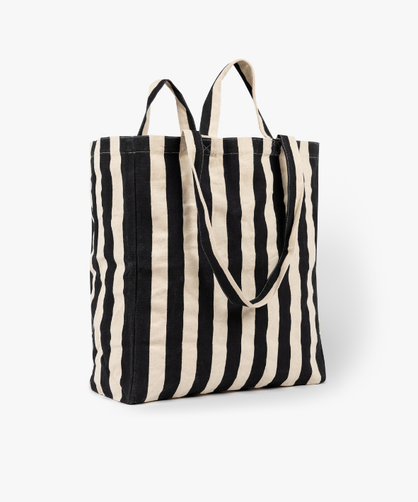 STRIPED GREEN TOTE BAG