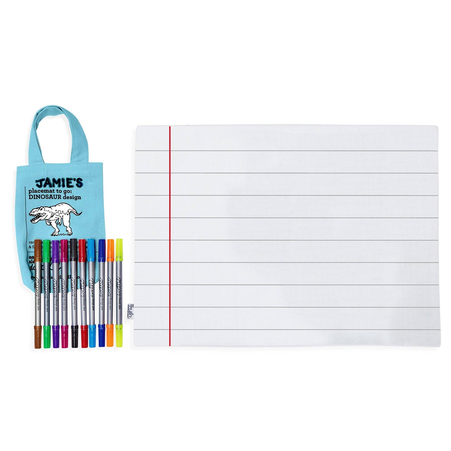 Cotton Dinosaur Colour-In Placemat with Washable Pens