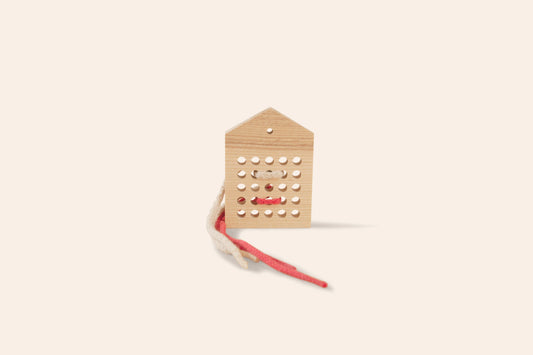 Lacing Wooden Toy. House natural