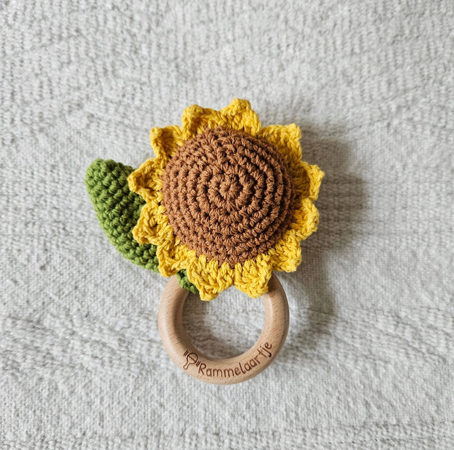 Handmade crochet rattle - Sunflower
