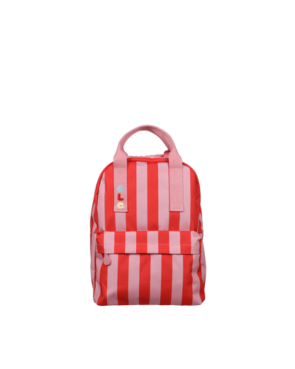 Ole · backpack medium · stripe · poppy red + litchi