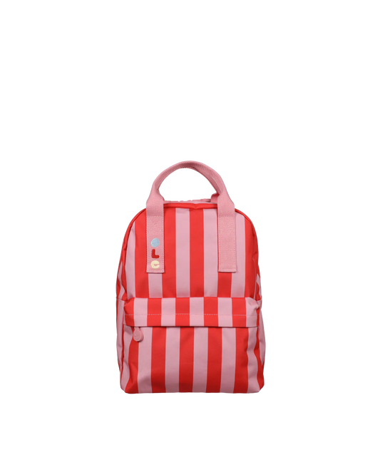 Ole · backpack medium · stripe · poppy red + litchi