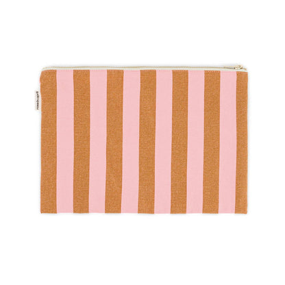 LILI FLAT POUCH STRIPES CARAMEL / STRAWBERRY: CARAMEL / STRAWBERRY