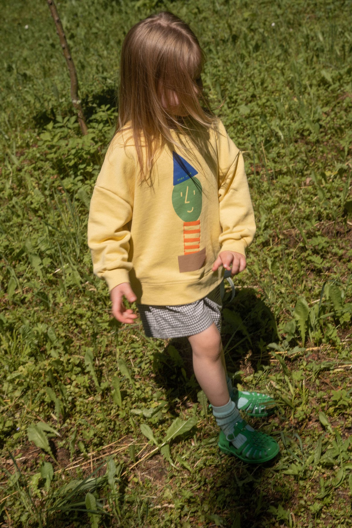 STACKED POTATO SWEATSHIRT: Yellow / 5-6Y