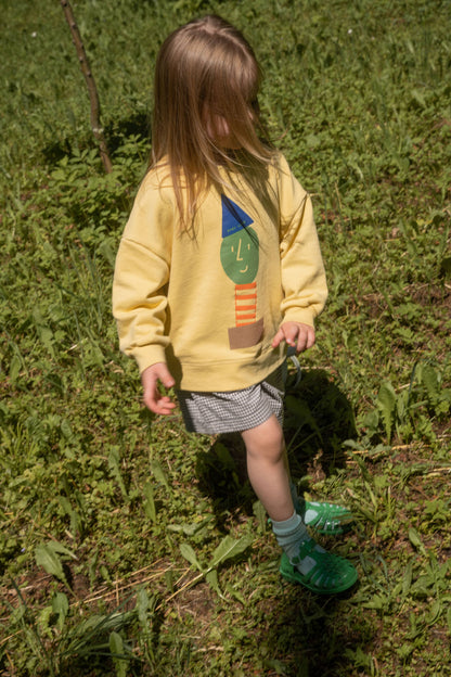 STACKED POTATO SWEATSHIRT: Yellow / 7-8Y