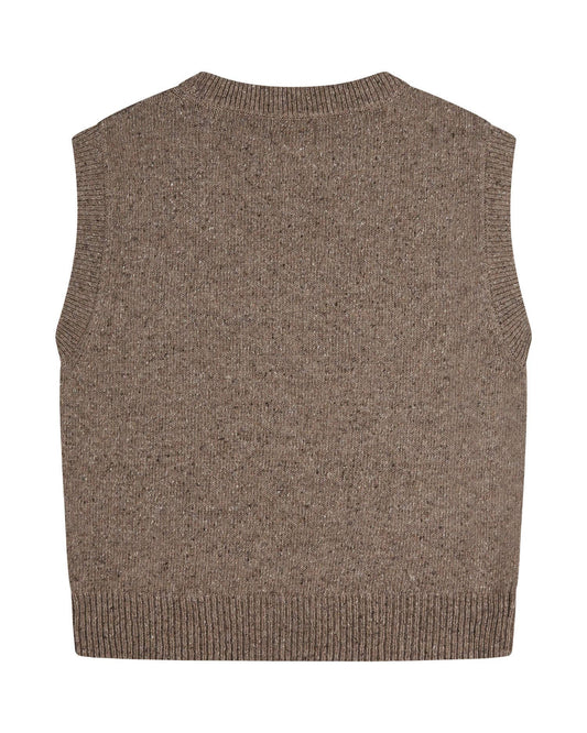 KNITTED VEST PEBBLE