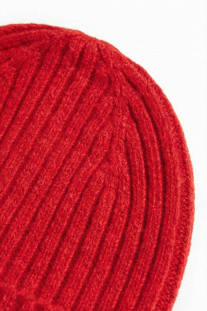 Merino Wool Knitted Baby Hat - Lava: 62/68