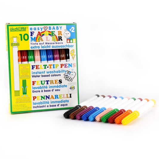 Easy Baby fibre pen, 5 mm, easy to wash out - 10 colours