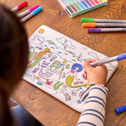 Mermaid Colour-In Pencil Case with Washable Pens