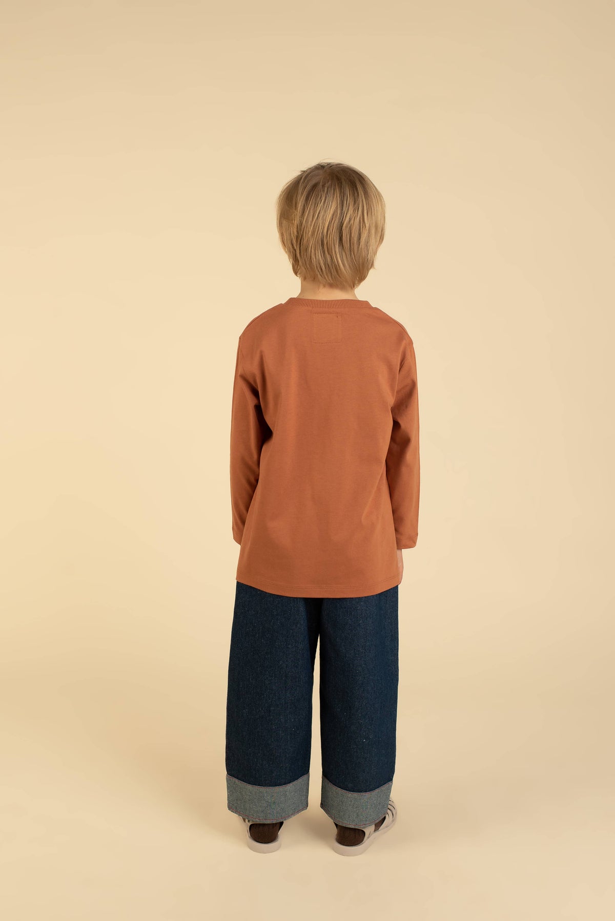 ORGANIC COTTON LONG-SLEEVE POTATO TEE : Gray / 100% Organic Cotton / 1-2 Y