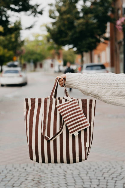 STRIPED GREEN TOTE BAG