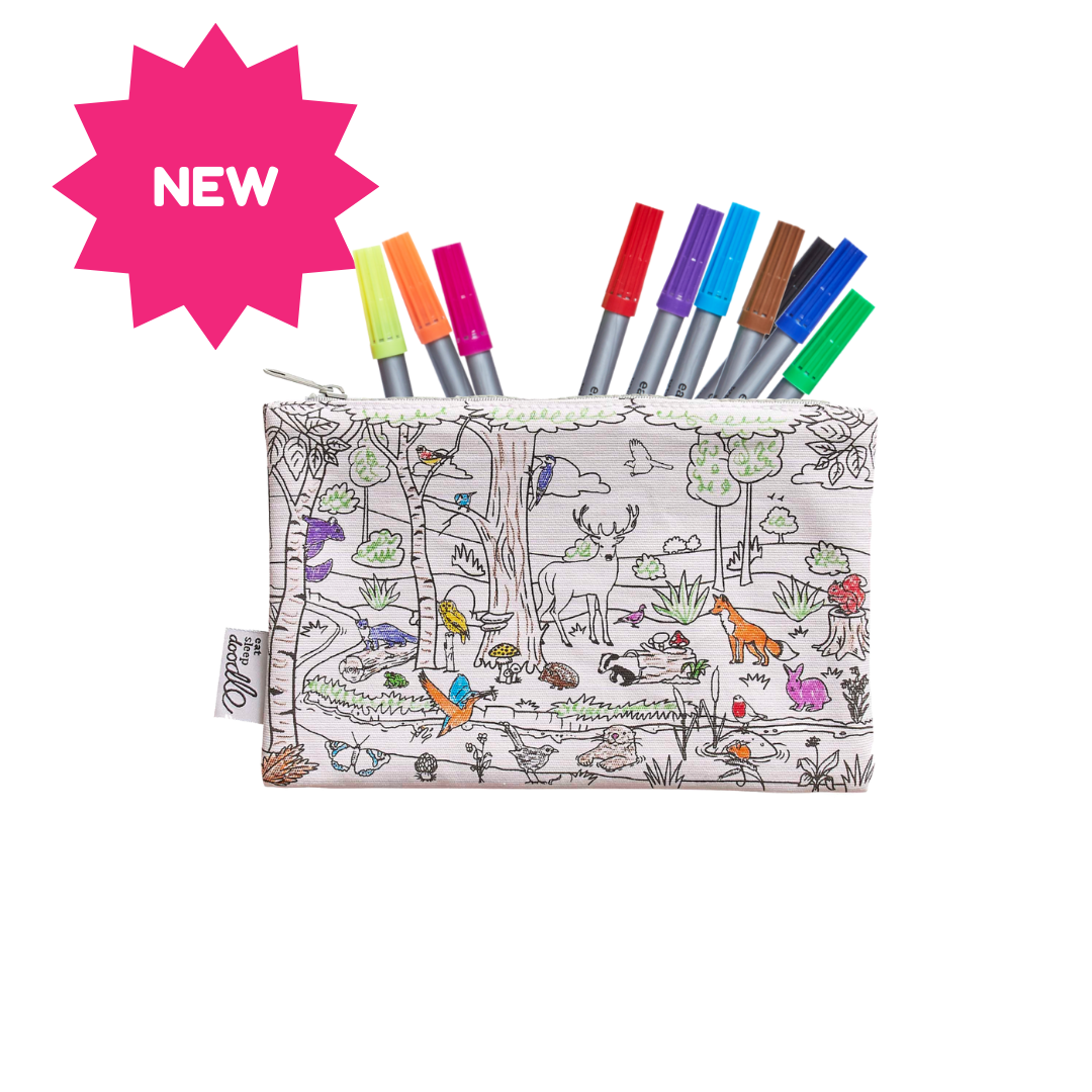 Woodland Colour-In Pencil Case with Washable Pens