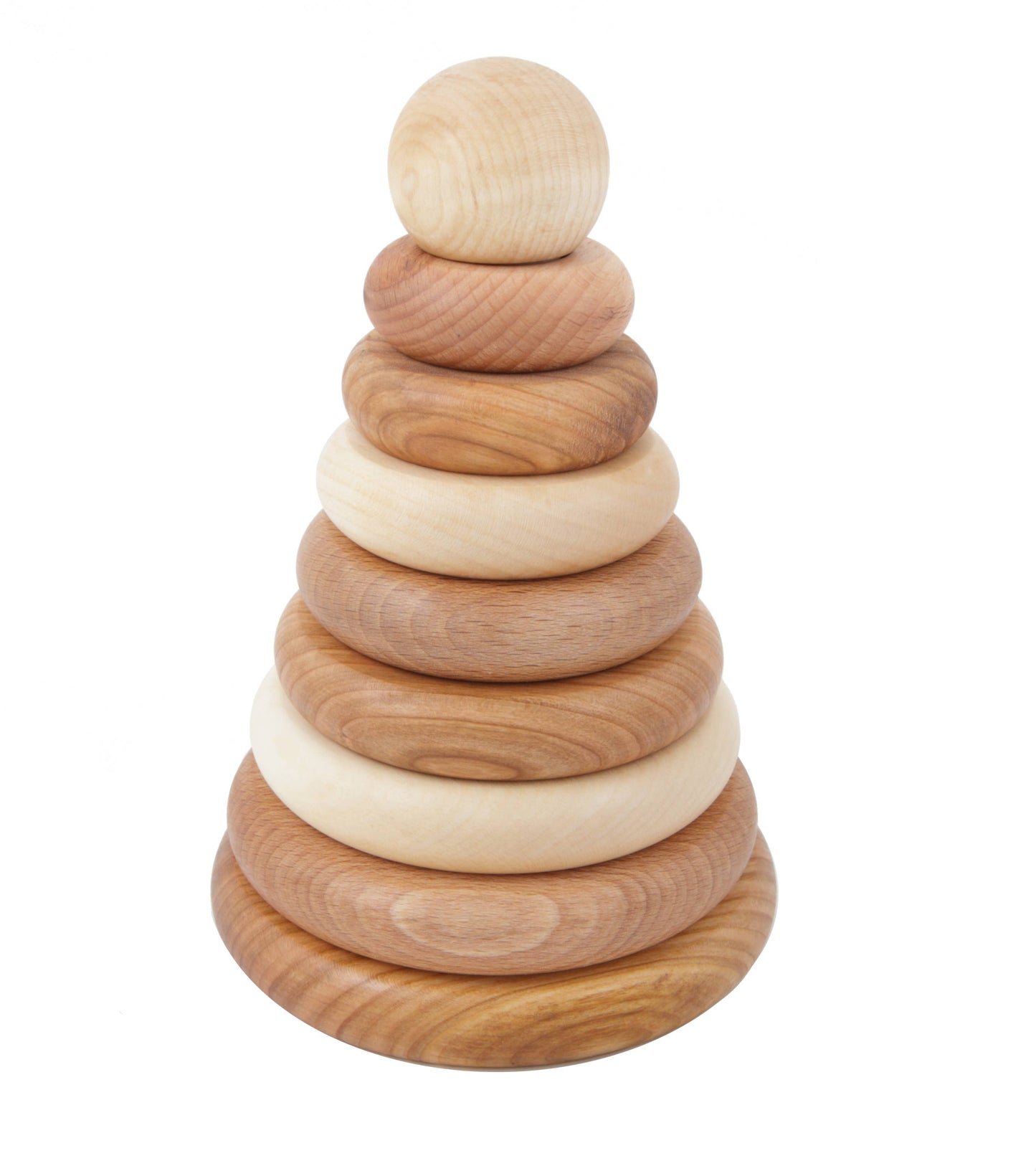 Natural round pyramid - montessori stacker