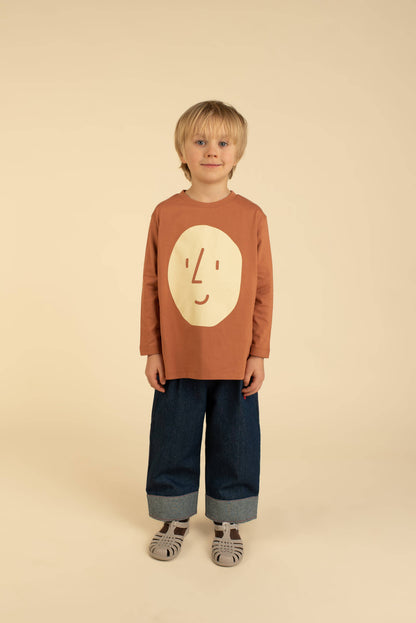ORGANIC COTTON LONG-SLEEVE POTATO TEE : Gray / 100% Organic Cotton / 7-8 Y