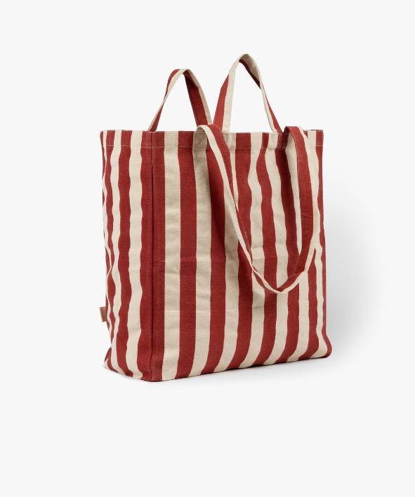 STRIPED GREEN TOTE BAG