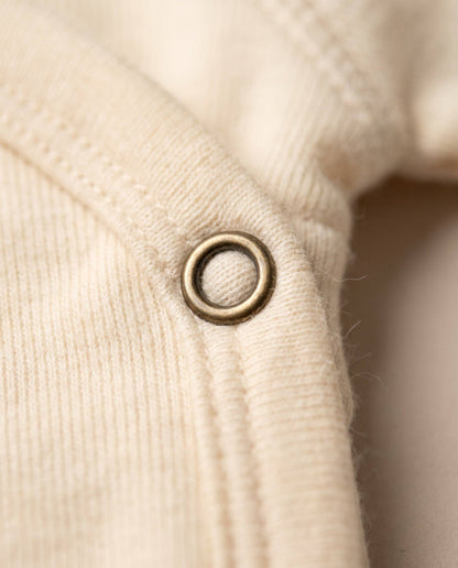 Wool Long Sleeve Wrap Romper — Merino Wool - Natural: 56