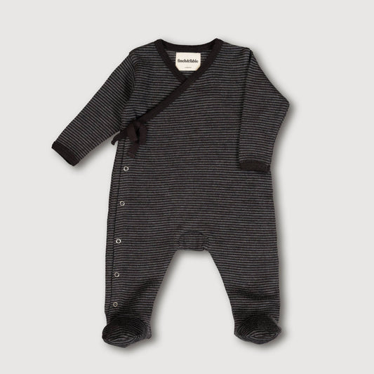 WOOL RIB FOOTIE STORM STRIPED 6-12 MONTHS