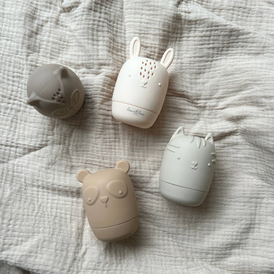 BEIGE SILICONE BATH TOYS