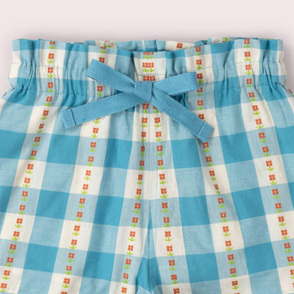 Blue Flowers By The Sea Shorts: Blue