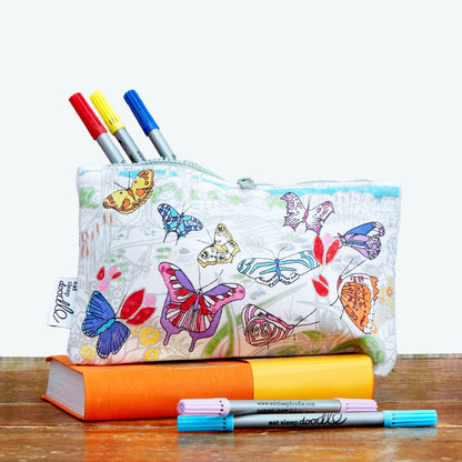 Butterfly Colour-In Pencil Case with Washable Pens