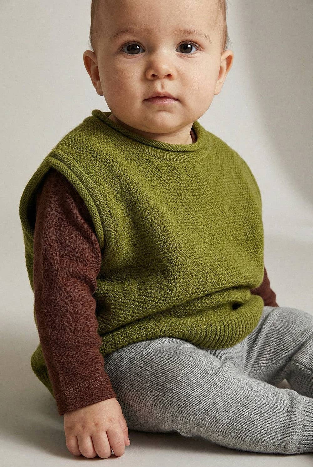 MERINO WOOL KNITTED BABY VEST
- PICKLE: 50/56