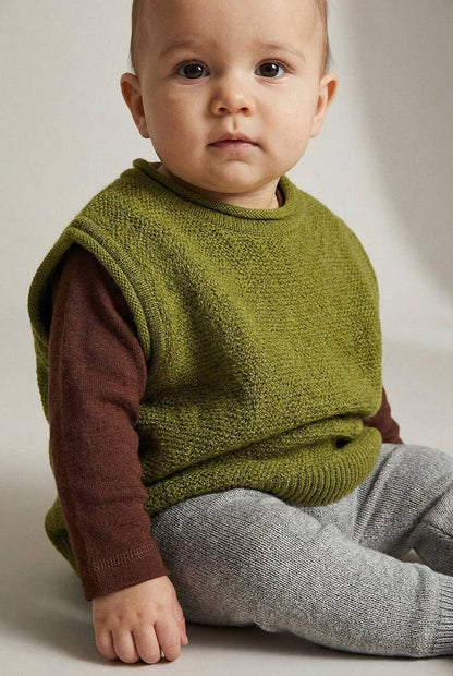 MERINO WOOL KNITTED BABY VEST
- PICKLE: 50/56