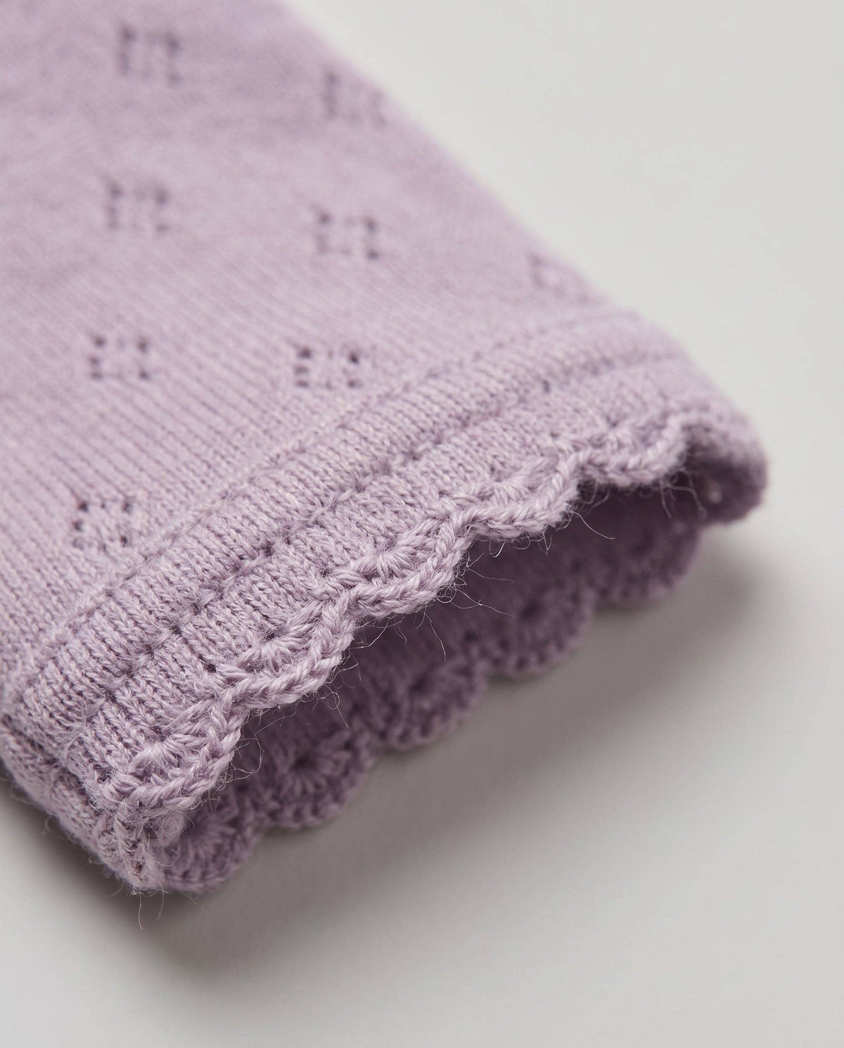 Woolen pointelle romper - merino wool - Lavender Frost: 50