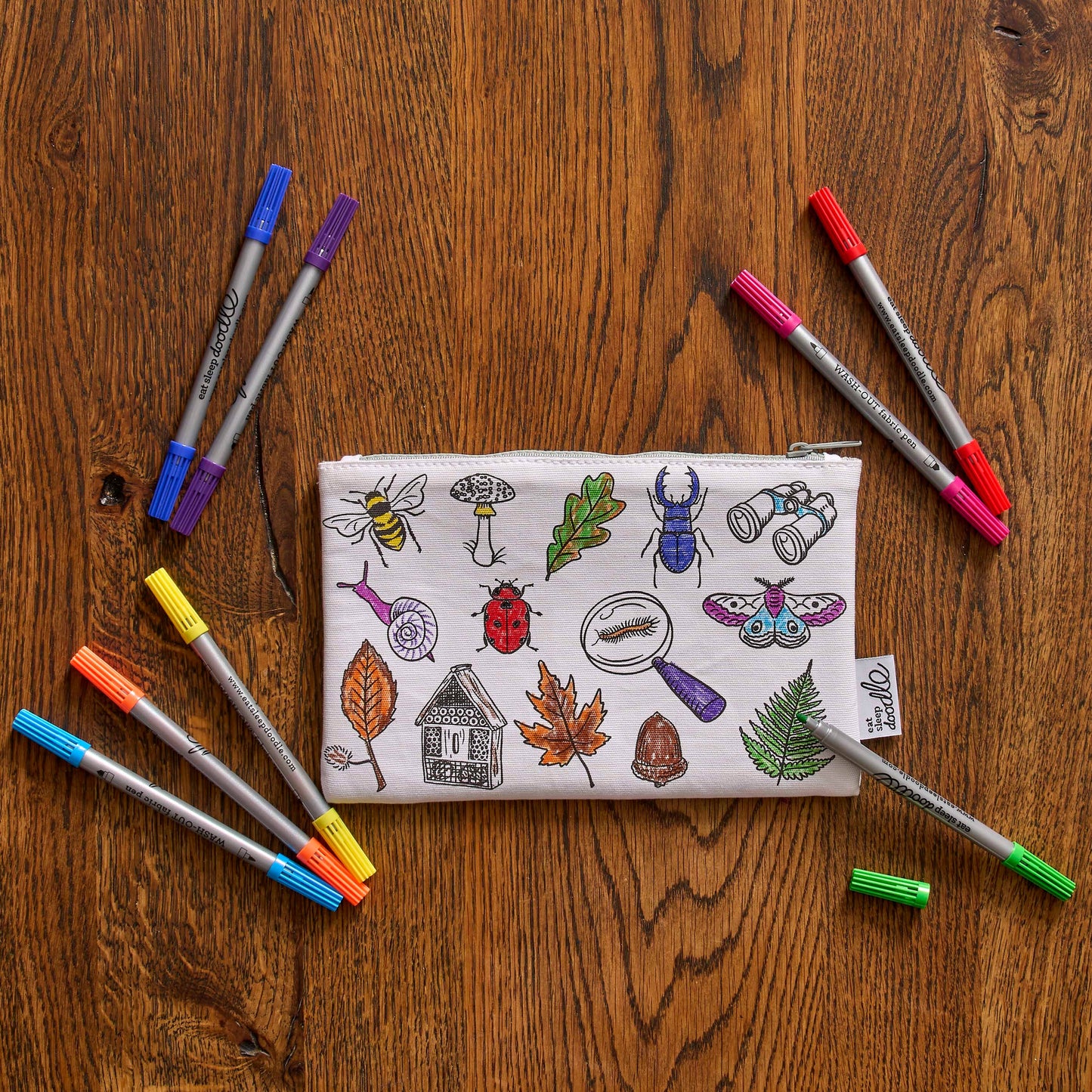 Woodland Colour-In Pencil Case with Washable Pens