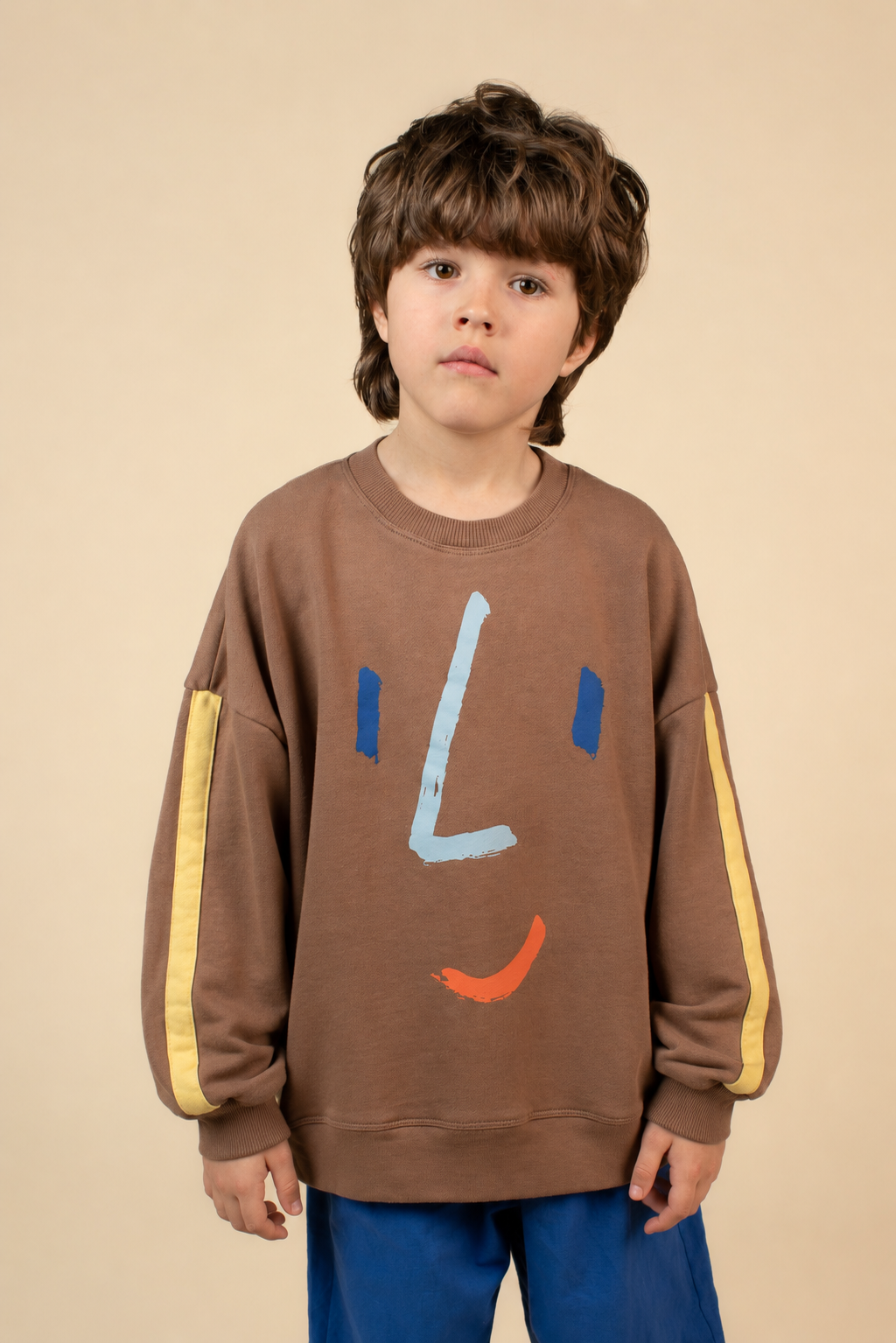 FACE SWEATSHIRT BROWN
