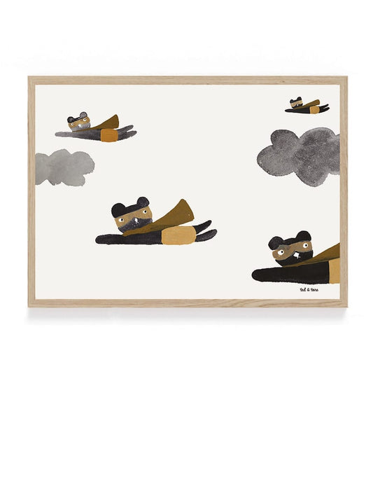 Ted & Tone Superheroes Poster A3