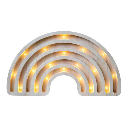Rainbow Wooden Lamp -Large - Natural finish
