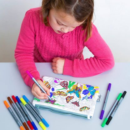 Butterfly Colour-In Pencil Case with Washable Pens