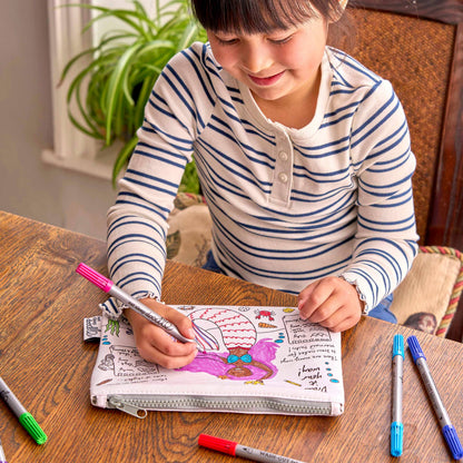 Mermaid Colour-In Pencil Case with Washable Pens