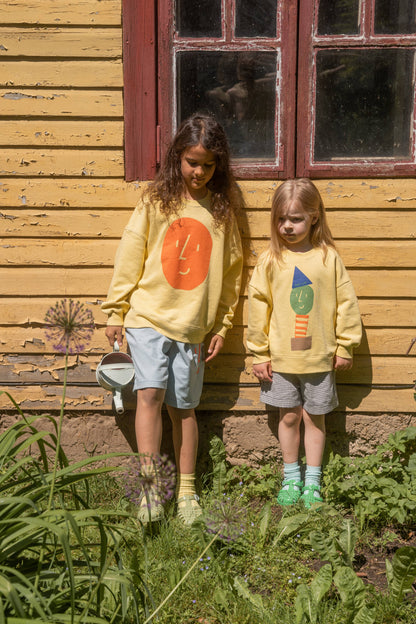STACKED POTATO SWEATSHIRT: Yellow / 1-2Y