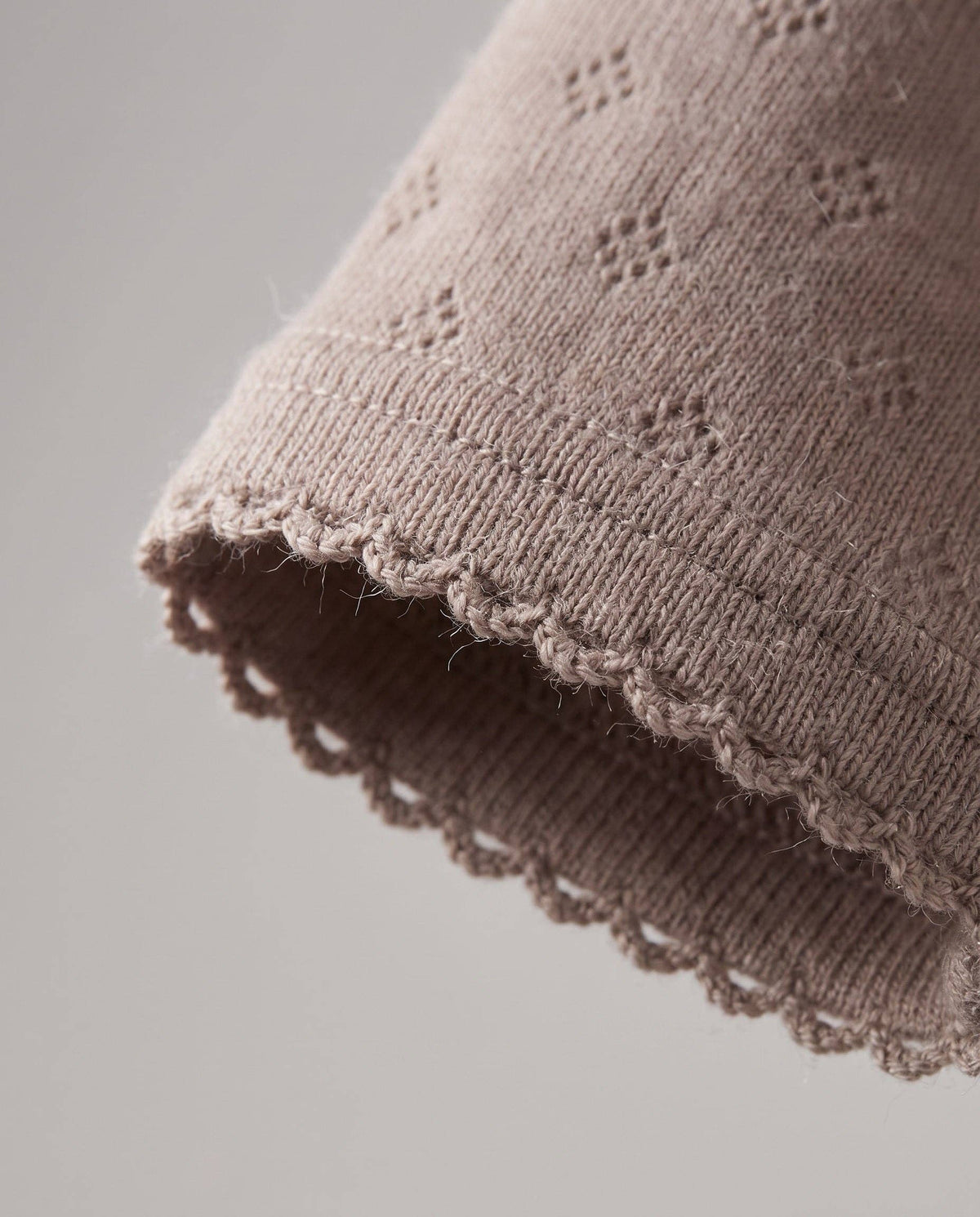 Wool romper, long sleeves, pointelle - merino wool - Funghi: 62