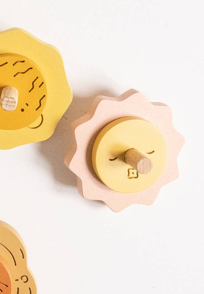WOODEN SPINNING TOP - SUNSHINE