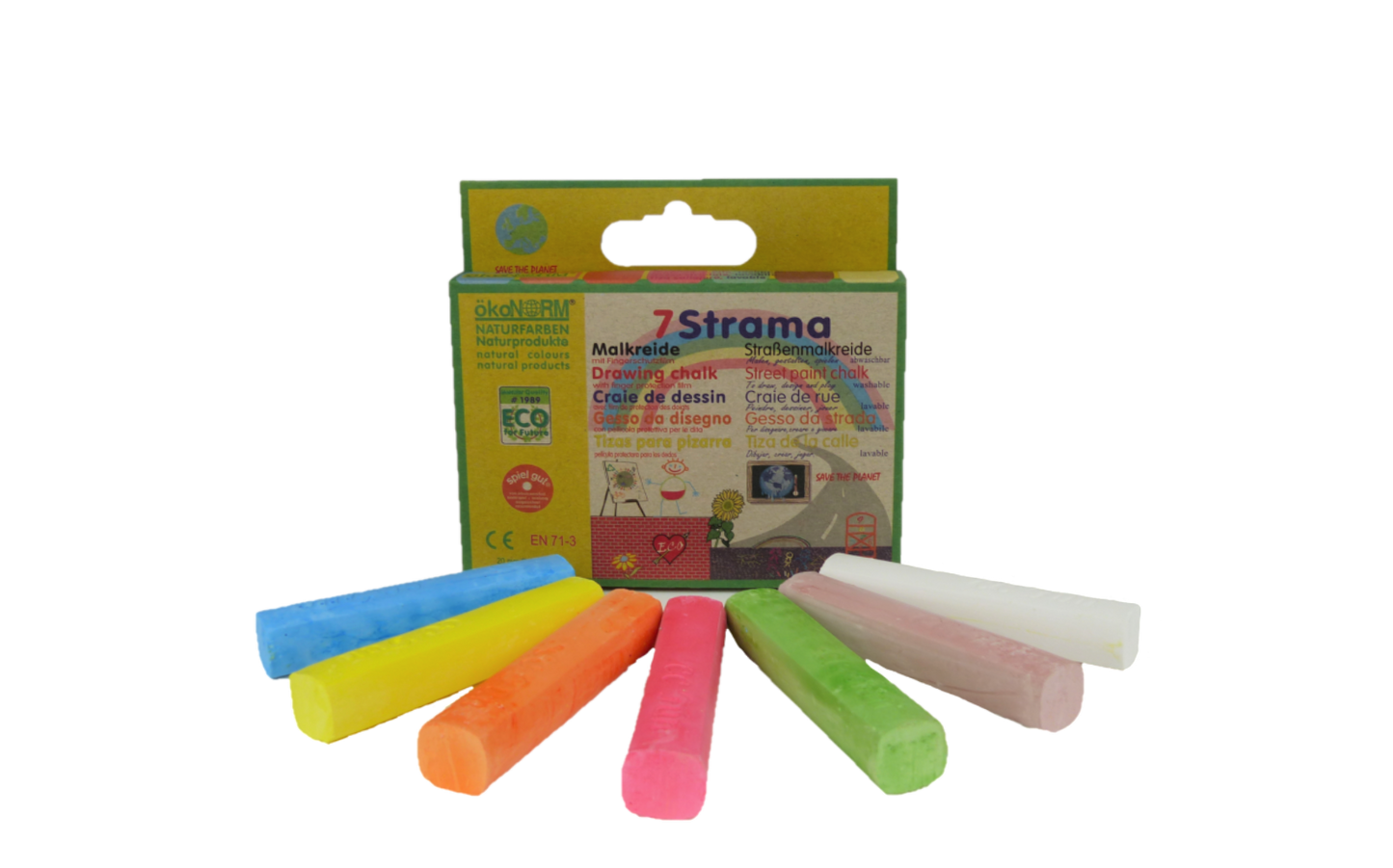 Street crayon, cardboard case, square - 7 colors