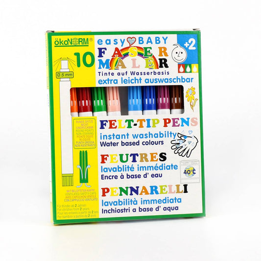 Easy Baby fibre pen, 5 mm, easy to wash out - 10 colours