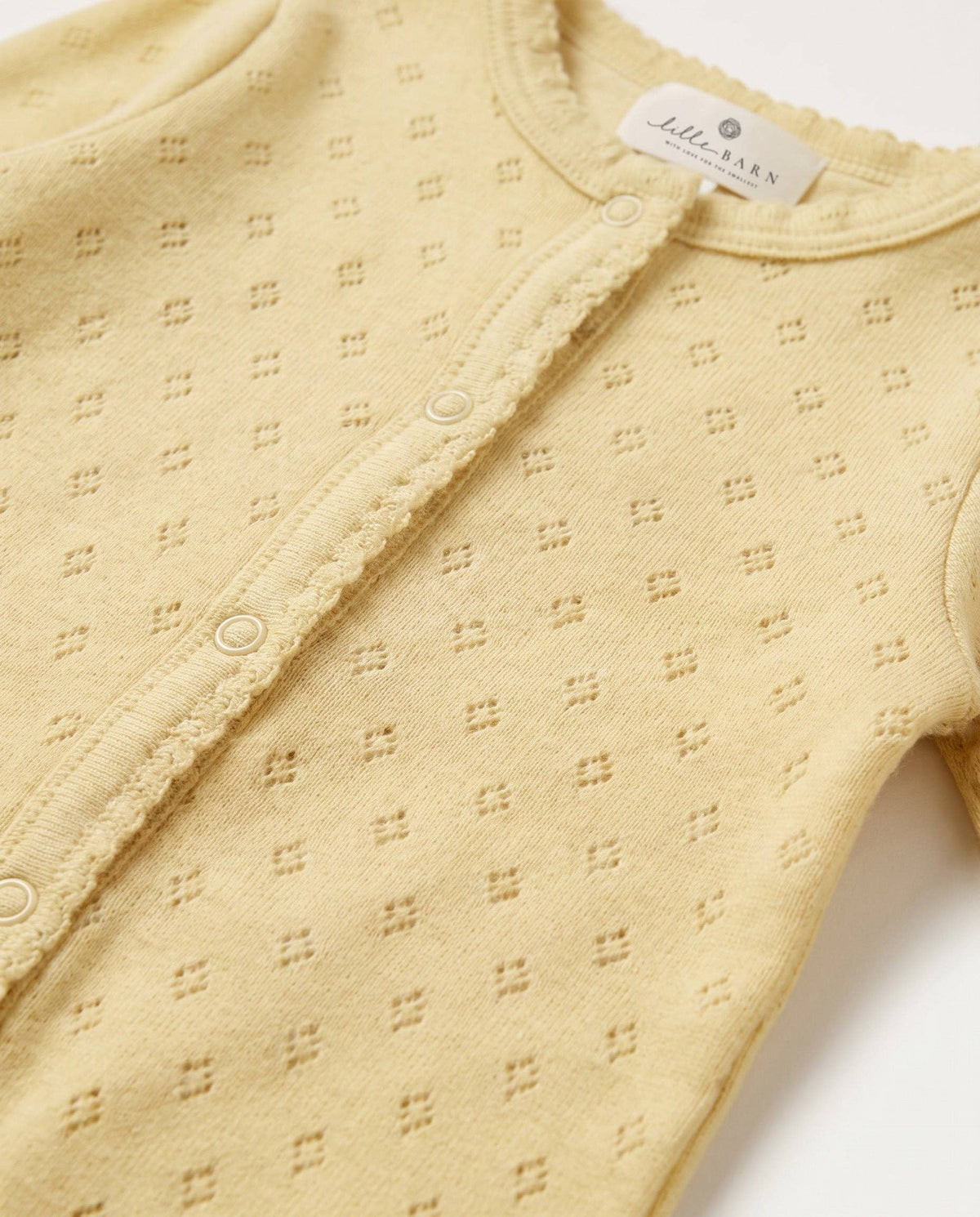 Wool box romper pointelle - merino wool - Dusty Yellow: 50