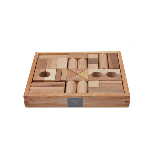Natural blocks in tray - 30 pcs
