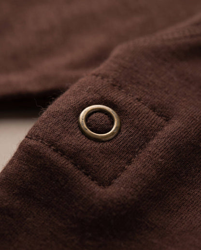 Long sleeve wool wrap bodysuit — Merino Wool - Chocolate fondant: 62