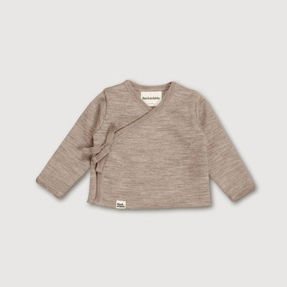 Wool Fleece Cardigan - Sand: 6-12 months